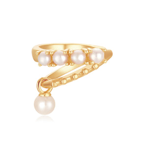 Freshwater pearl Gold Double sided Ear Cuff | LOVE BY THE MOON