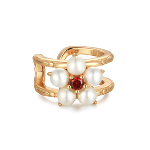 Freshwater Pearl Gold Flower Ear Cuff - Tea Party | LOVE BY THE MOON