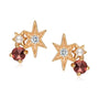 Garnet & Pearl Gold Star Stud Earrings - Lullaby | LOVE BY THE MOON