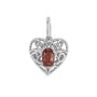 Garnet Silver Heart Pendant - Majesty | LOVE BY THE MOON