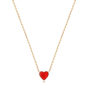 Gold Carnelian Double Sided Necklace - Sweetheart | LOVE BY THE MOON