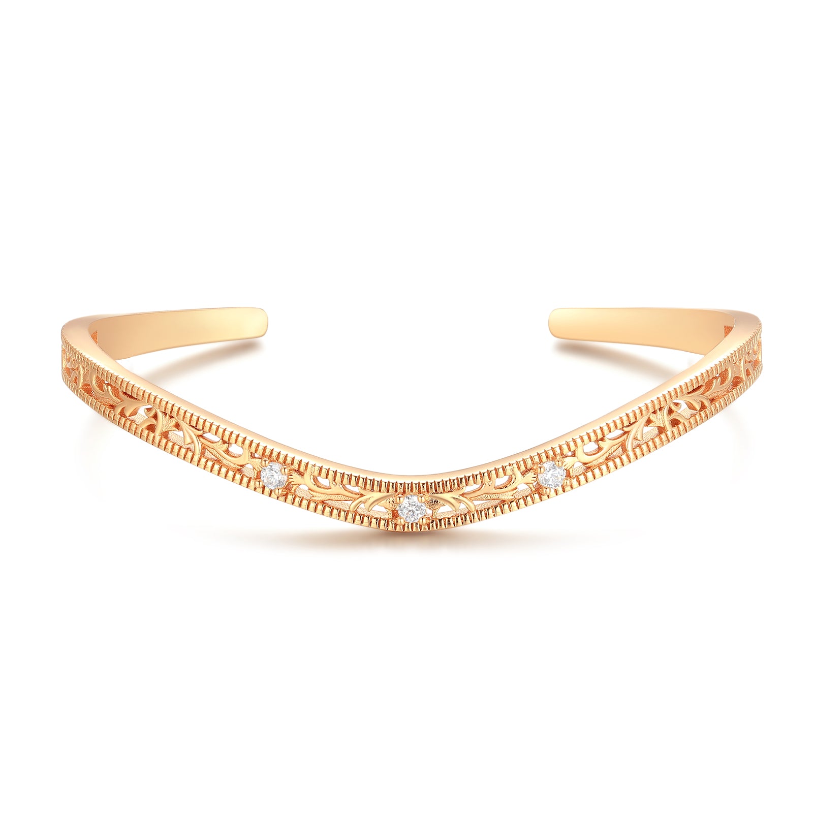 Gold Floral Bangle | LOVE BY THE MOON