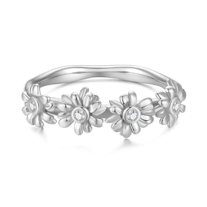 Silver Floral Ring - Daisy