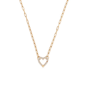 Gold Link Chain Necklace with Heart Charm Holder | LOVE BY THE MOON