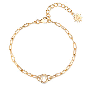 Gold Link Chain Bracelet with Charm Holder | LOVE BY THE MOON