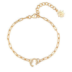Gold Link Chain Bracelet with Charm Holder | LOVE BY THE MOON