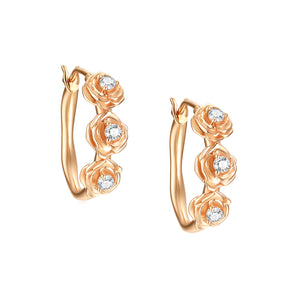 Gold Huggie Hoop Earrings - Rose | LOVE BY THE MOON