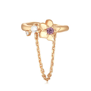 Floral Gold Chain Ear Cuff - Iris | LOVE BY THE MOON