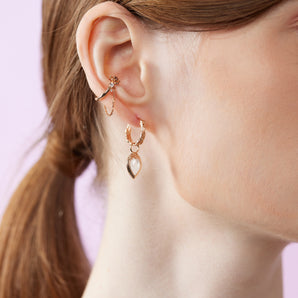 Floral Gold Chain Ear Cuff - Iris