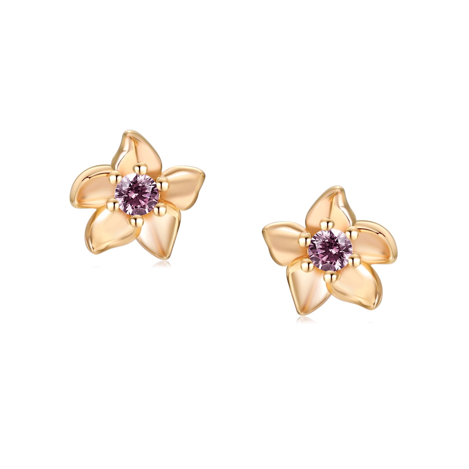 Floral Gold Stud Earrings - Iris | LOVE BY THE MOON
