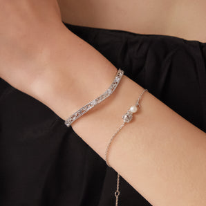 Freshwater Pearl Silver Bracelet - Carnation