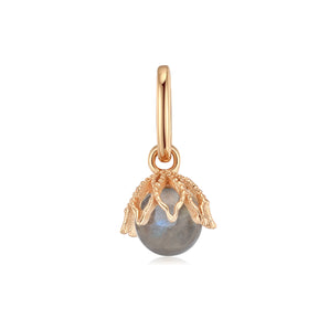Labradorite Gold Floral Charm - Wildflower | LOVE BY THE MOON