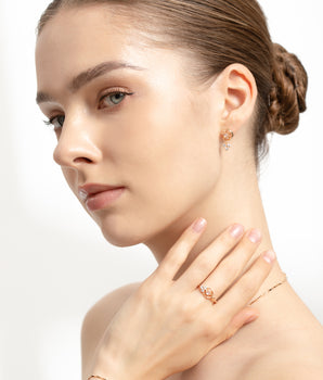 Moonstone Gold Moon & Star Bracelet - Celeste