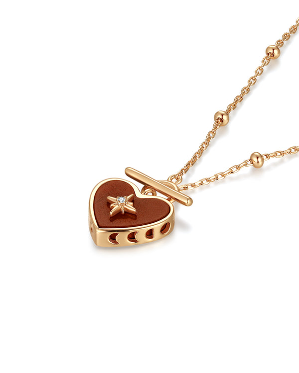 Red Jasper Gold Toggle Necklace - Lover | LOVE BY THE MOON