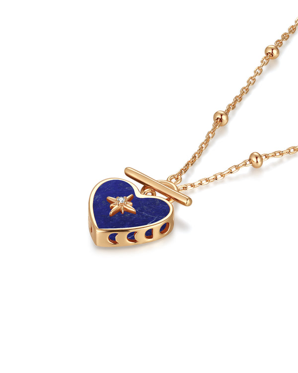 Lapis Lazuli Gold Toggle Necklace - Lover | LOVE BY THE MOON