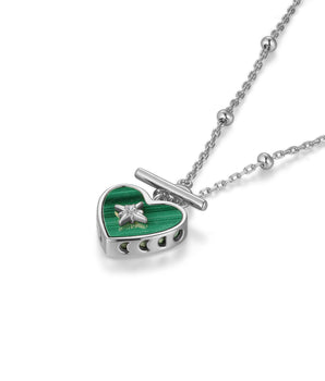 Malachite Silver Toggle Necklace - Lover