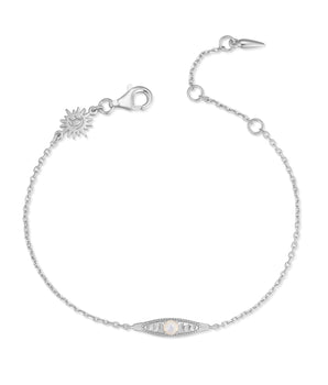 Moonstone Silver Moon Phases Bracelet - Moonbeam | LOVE BY THE MOON