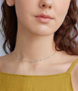 Moonstone Silver Star Choker - Lullaby