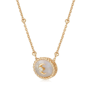 Moonstone Gold Crescent Moon Necklace - Keepsake | LOVE BY THE MOON