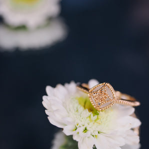 Moonstone Gold Ring - Water Lily | LOVE BY THE MOON