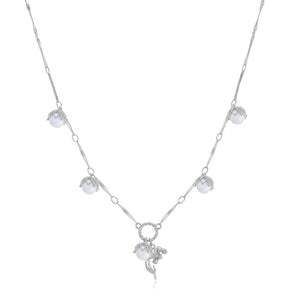 (Special Edition) Moonstone Silver Dangle Choker - Lily of the Valley | LOVE BY THE MOON