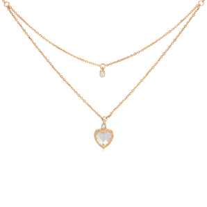 Moonstone & Pearl Gold Layered Necklace - Miracle | LOVE BY THE MOON