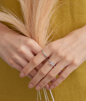 Moonstone & Pearl Silver Star Ring - Lullaby