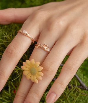 Moonstone Gold Leaping Rabbit Ring