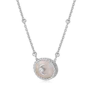 Moonstone Silver Crescent Moon Necklace - Keepsake | LOVE BY THE MOON