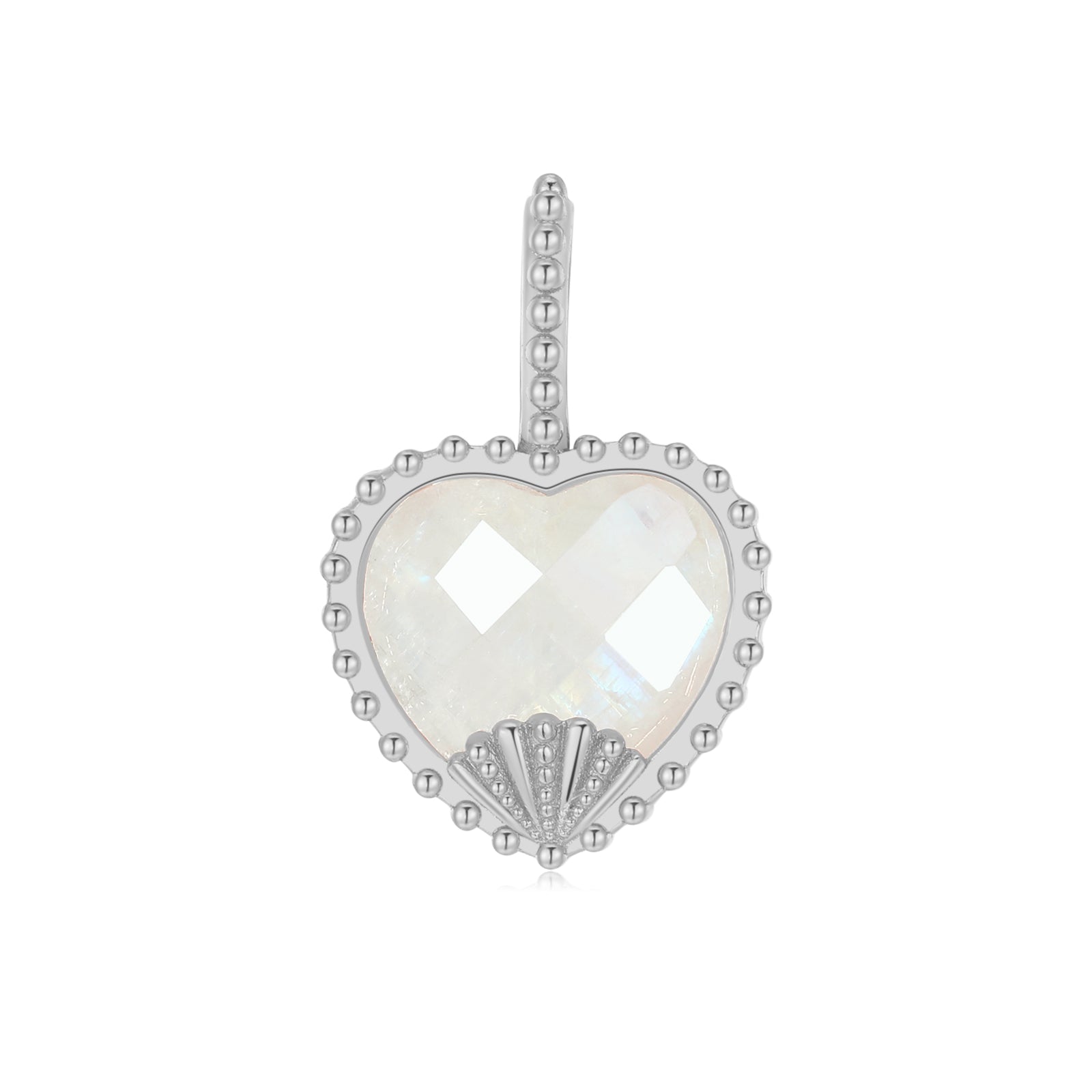 Moonstone Silver Heart Pendant - Enchanted | LOVE BY THE MOON