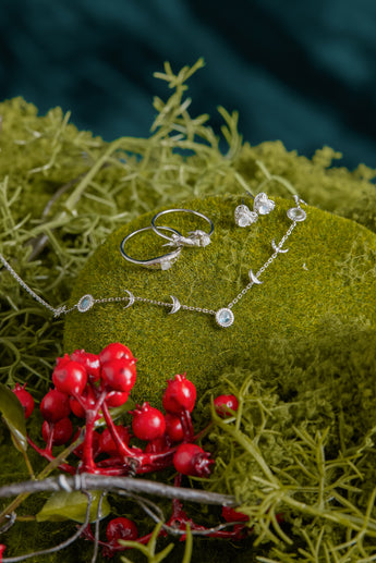 Moonstone Silver Heart Stud Earrings - Majesty | LOVE BY THE MOON