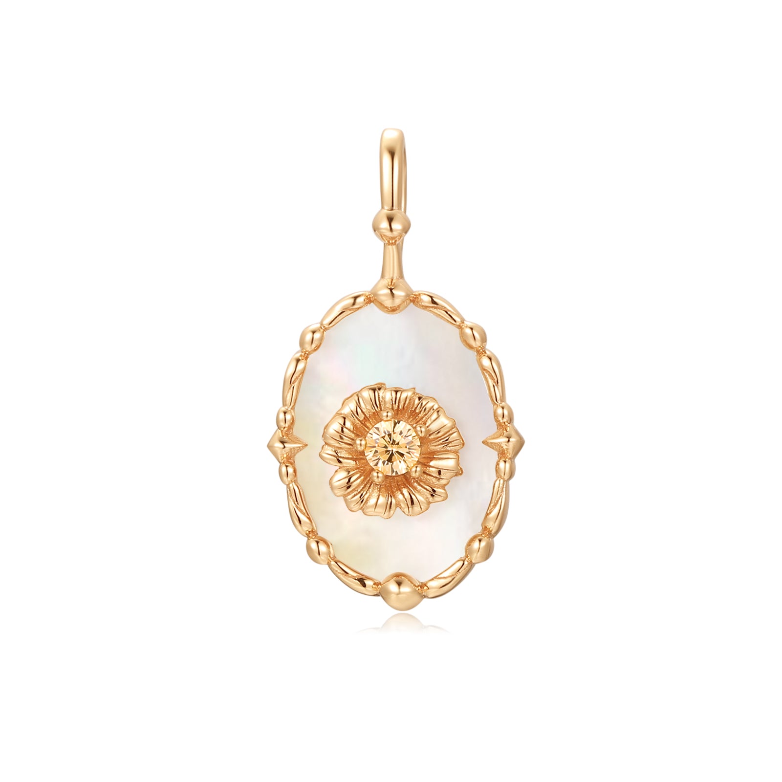 Mother of Pearl Gold Pendant - Aster | LOVE BY THE MOON