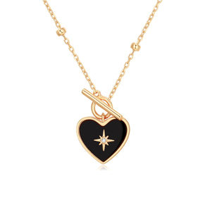 Obsidian Gold Toggle Necklace - Lover
