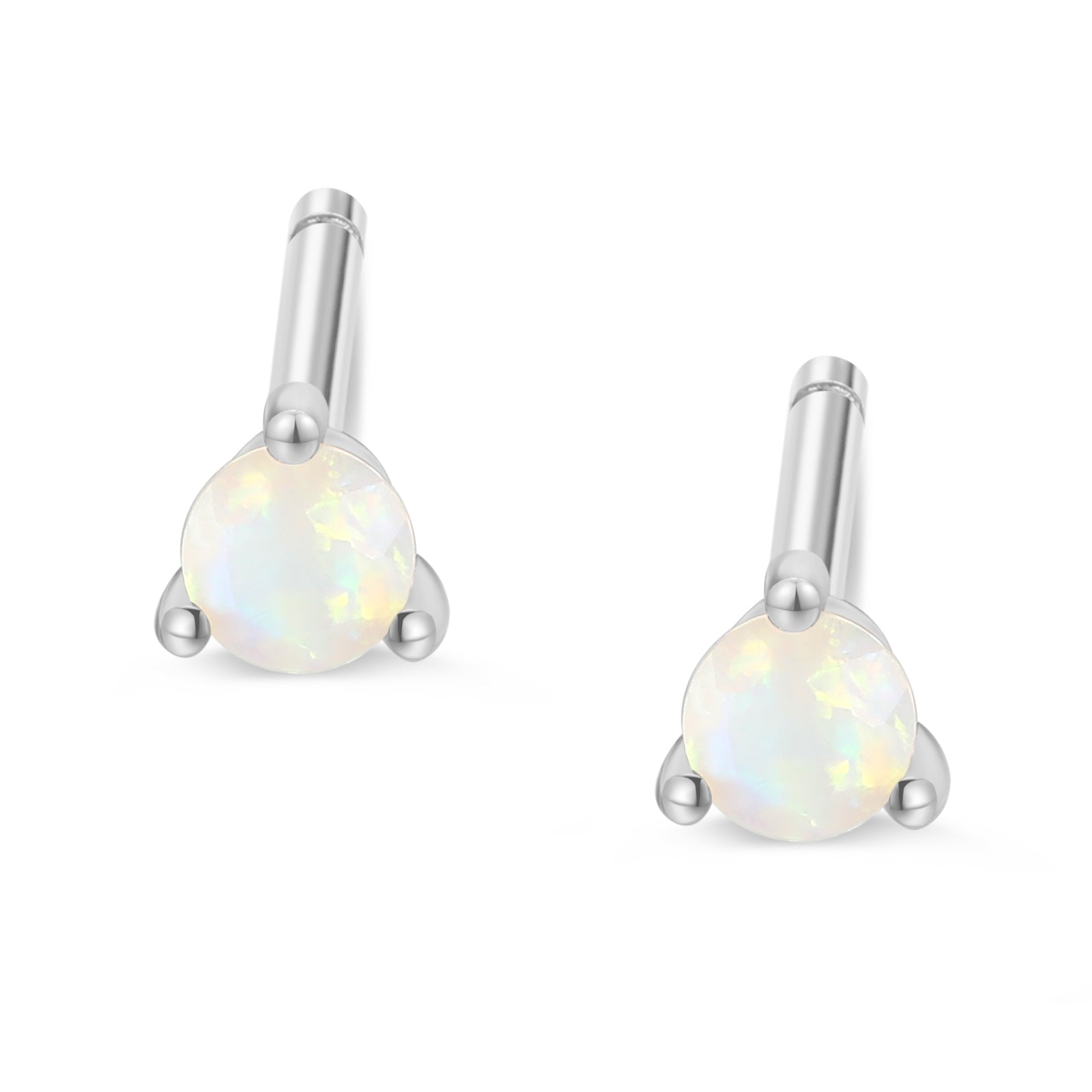 Opal Silver Stud Earrings | LOVE BY THE MOON