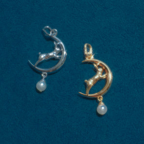 Pearl Rabbit & Moon Pendant