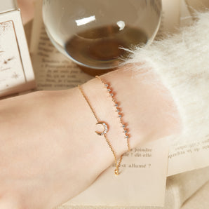 Moonstone Gold Petite Moon Bracelet | LOVE BY THE MOON