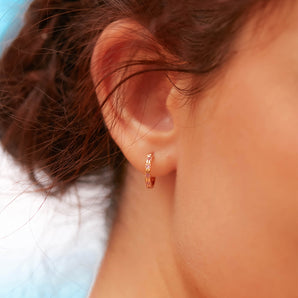 Baby Pink Gold Huggie Earrings - Celestial | LOVE BY THE MOON