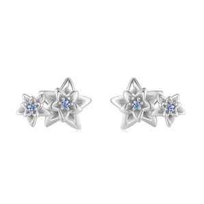 Silver Flower Stud Earrings - Poinsettia | LOVE BY THE MOON