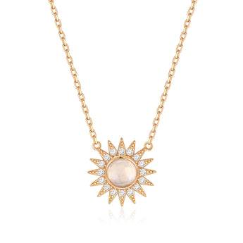 Moonstone Gold Necklace - Ray of Light