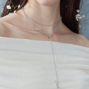 Silver 4-Way Necklace - Rose | LOVE BY THE MOON