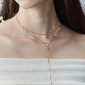 Gold 4-Way Necklace - Rose | LOVE BY THE MOON