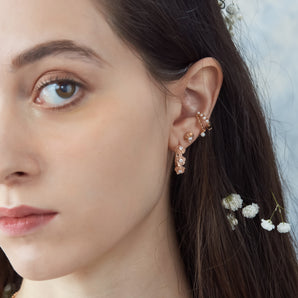 Gold Stud Earrings - Rose | LOVE BY THE MOON