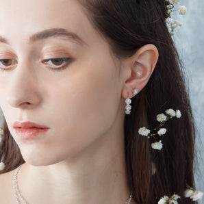 Silver Stud Earrings - Rose | LOVE BY THE MOON