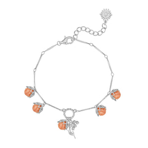 (Special Edition) Sunstone Silver Dangle Bracelet- Lily of the Valley | LOVE BY THE MOON
