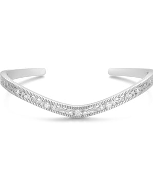 Silver Floral Bangle | LOVE BY THE MOON