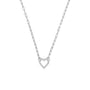 Silver Link Chain Necklace with Heart Charm Holder | LOVE BY THE MOON