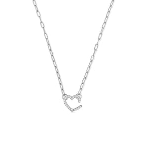 Silver Link Chain Necklace with Heart Charm Holder | LOVE BY THE MOON
