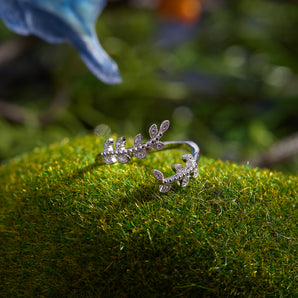 Silver Leaf Open Ring | LOVE BY THE MOON