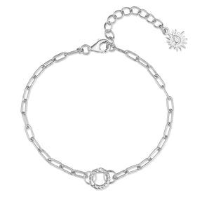 Silver Link Chain Bracelet with Charm Holder | LOVE BY THE MOON