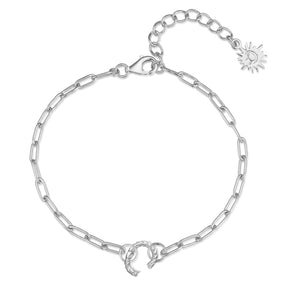 Silver Link Chain Bracelet with Charm Holder | LOVE BY THE MOON